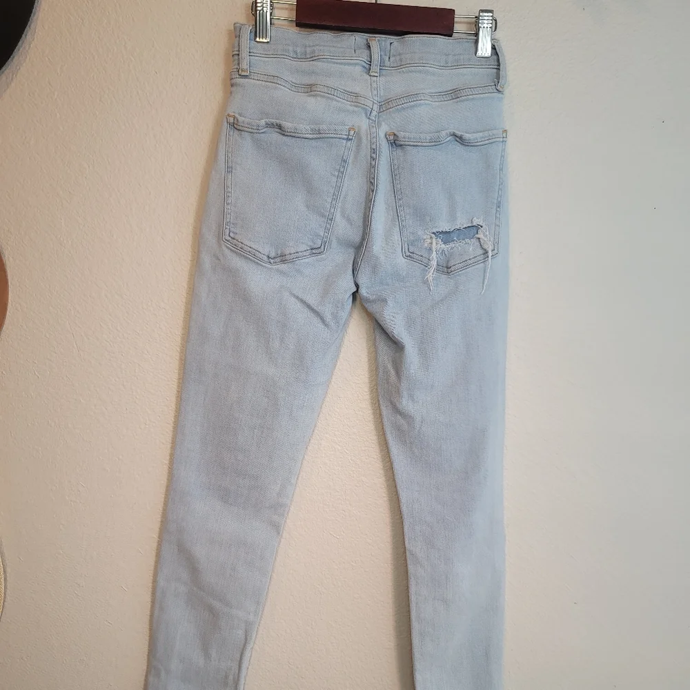AGOLDE NICO HIGH RISE DISTRESSED JEANS LIGHT WASH WOMEN'S JEANS 25 - Picture 6 of 16